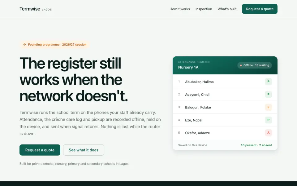 Screenshot of gettermwise.com
